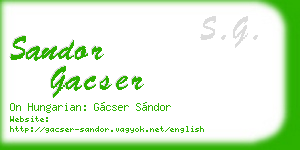 sandor gacser business card